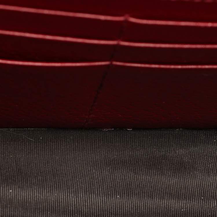 Pre Owned Gucci Web Queen Margaret Red/Beige GG Supreme Canvas Wallet On Chain