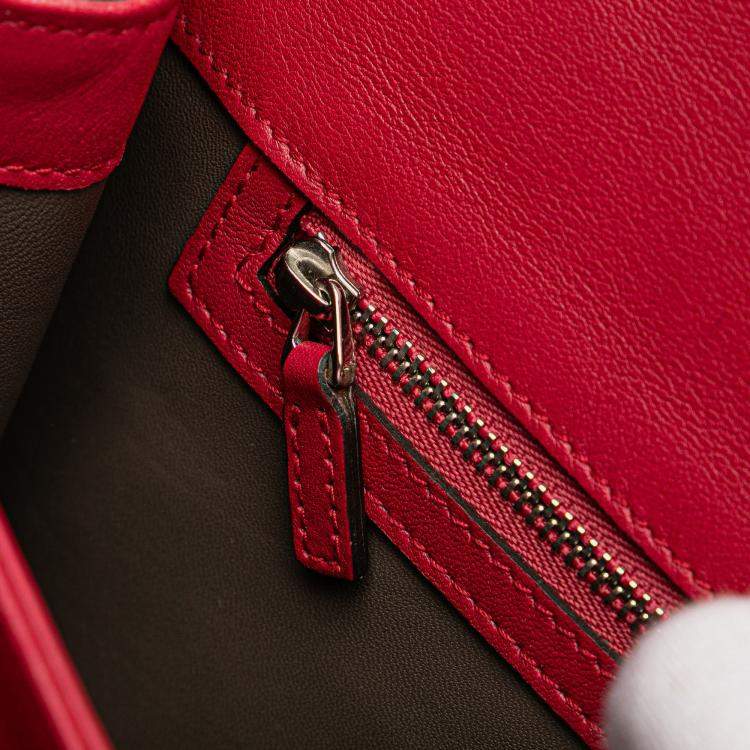 Pre Owned Gucci Red Medium Patent Dollar Interlocking G Crossbody