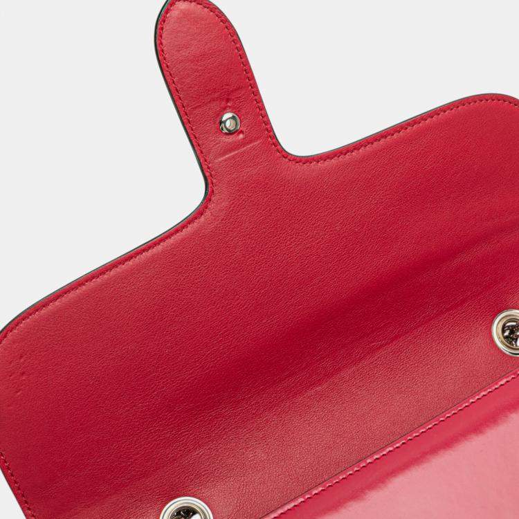 مملوكة مسبقًا Gucci Red Medium Patent Dollar Interlocking G Crossbody