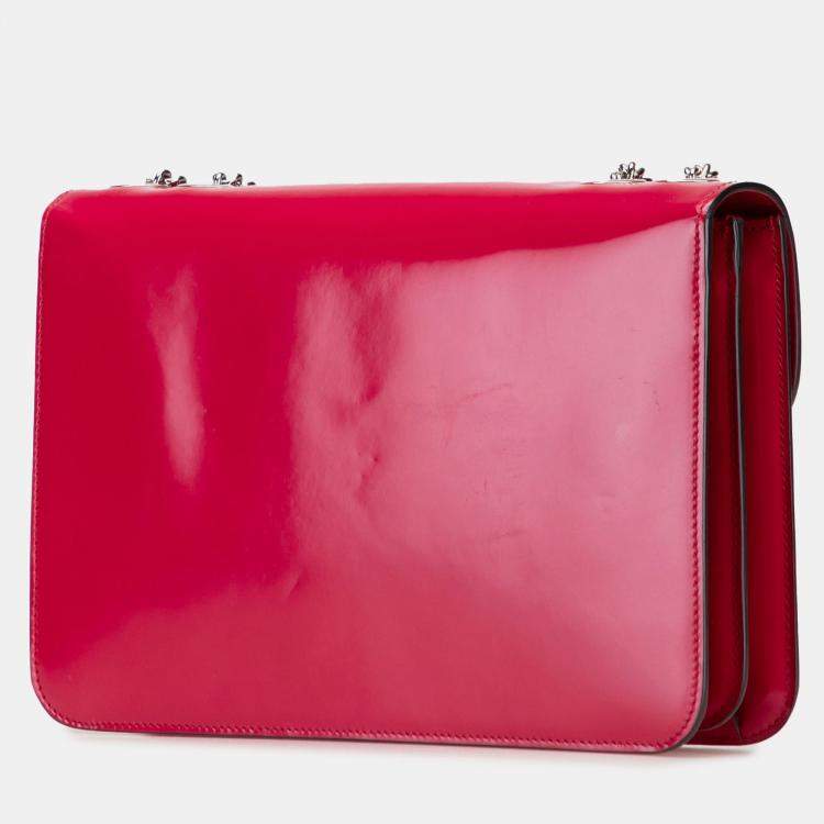 مملوكة مسبقًا Gucci Red Medium Patent Dollar Interlocking G Crossbody