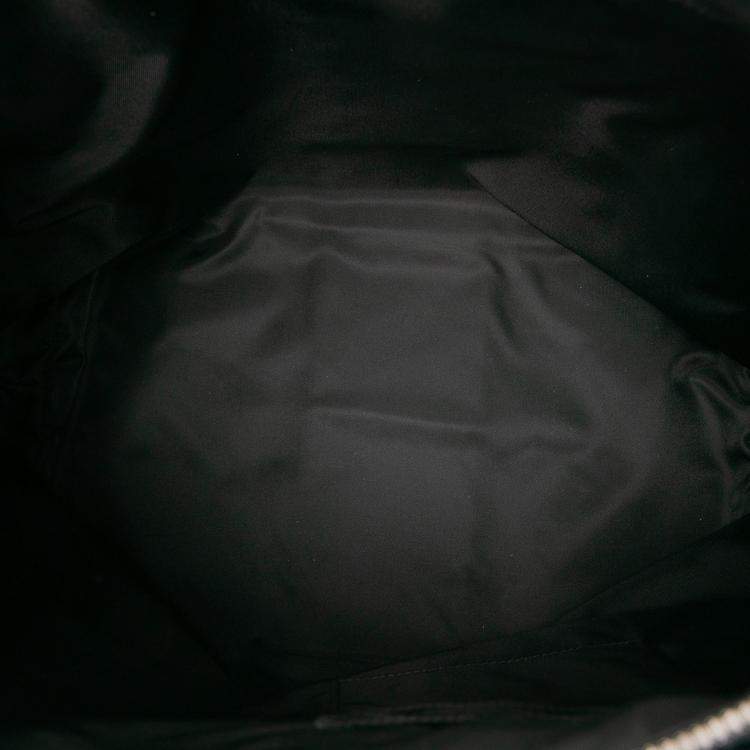 Pre Owned Gucci Black Canvas Techno Web Vertical Zip Tote