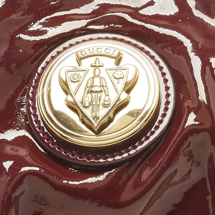 Pre Owned Gucci Hysteria Purple Patent Leather Clutch