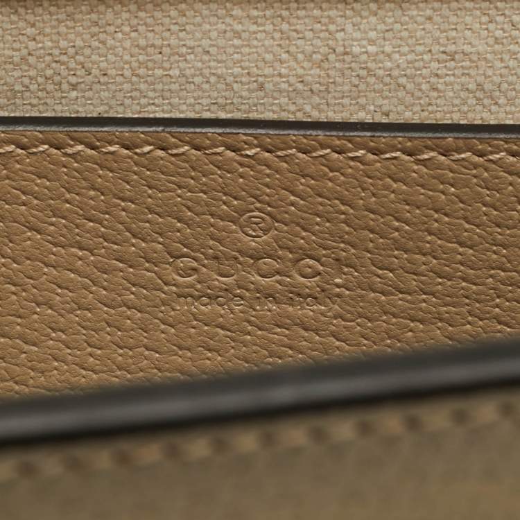 Pre Owned Gucci GG Ophidia Small Beige Supreme Canvas Shoulder Bag