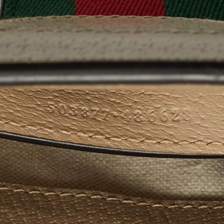 Pre Owned Gucci GG Ophidia Small Beige Supreme Canvas Shoulder Bag