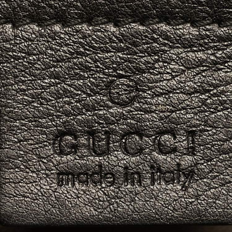 Pre Owned Gucci Interlocking G Medium Black Patent Leather Shoulder Bag