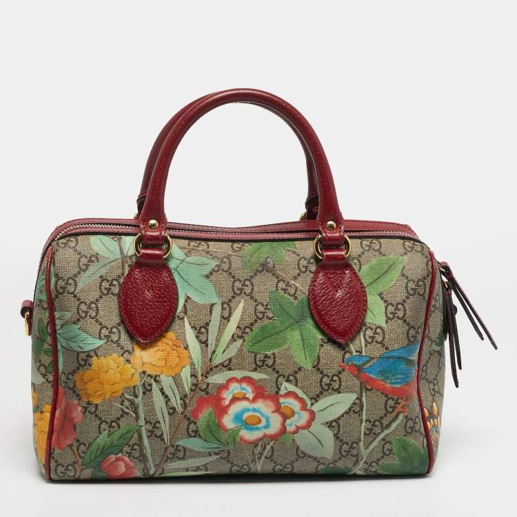 Pre Owned حقيبة بوسطن تيان صغيرة من قماش جي جي سوريم متعدد الألوان من غوتشي