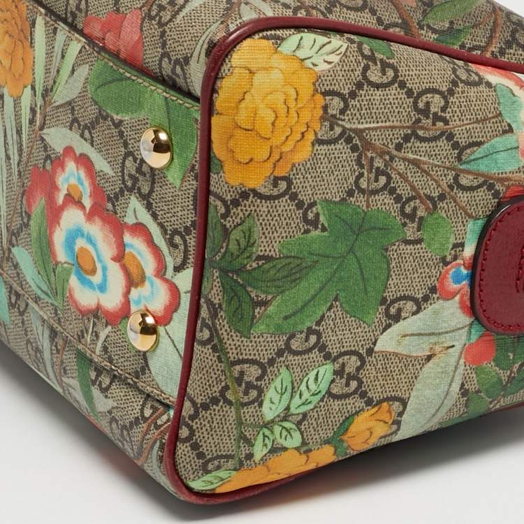 Pre Owned حقيبة بوسطن تيان صغيرة من قماش جي جي سوريم متعدد الألوان من غوتشي