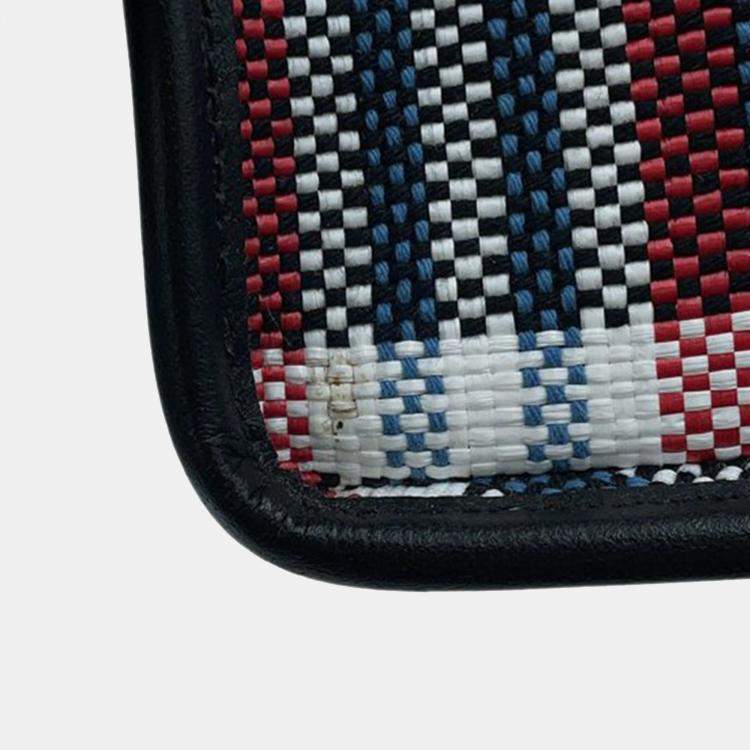 Pre Owned Gucci Brown Freya Hartas Canvas ICCUG Logo Embroidered Plaid Tote