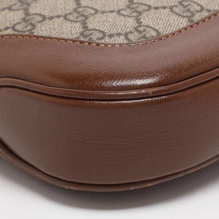 Pre Owned Gucci Jackie Small Beige/Brown GG Supreme Canvas and Leather Hobo