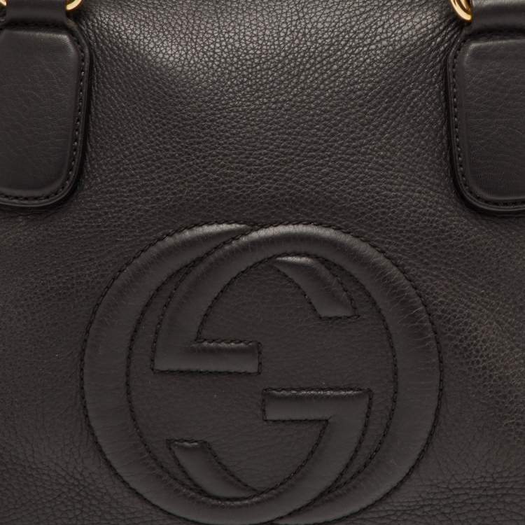 Pre Owned Gucci Soho Working Black Leather Tote