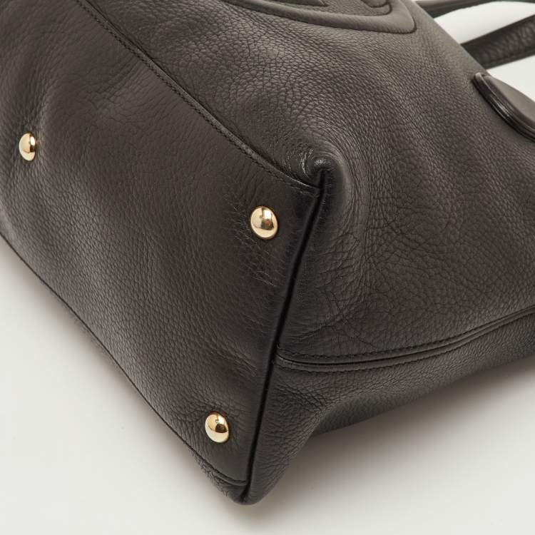 Pre Owned Gucci Soho Working Black Leather Tote