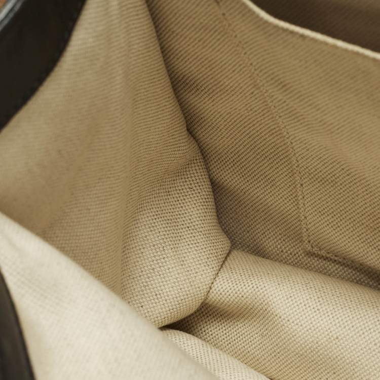 Pre Owned Gucci Dionysus Bamboo Large Black Leather Top Handle Bag