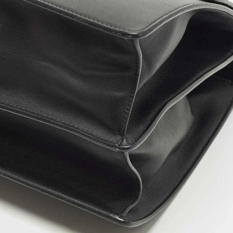 Pre Owned Gucci Dionysus Bamboo Large Black Leather Top Handle Bag