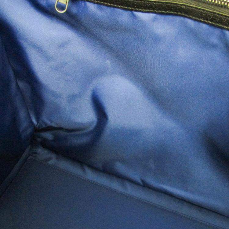 Pre Owned Gucci Off The Grid GG Nylon Canvas Leather Shoulder Bag Black Blue