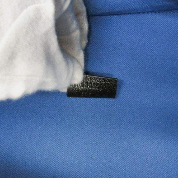 Pre Owned Gucci Off The Grid GG Nylon Canvas Leather Shoulder Bag Black Blue