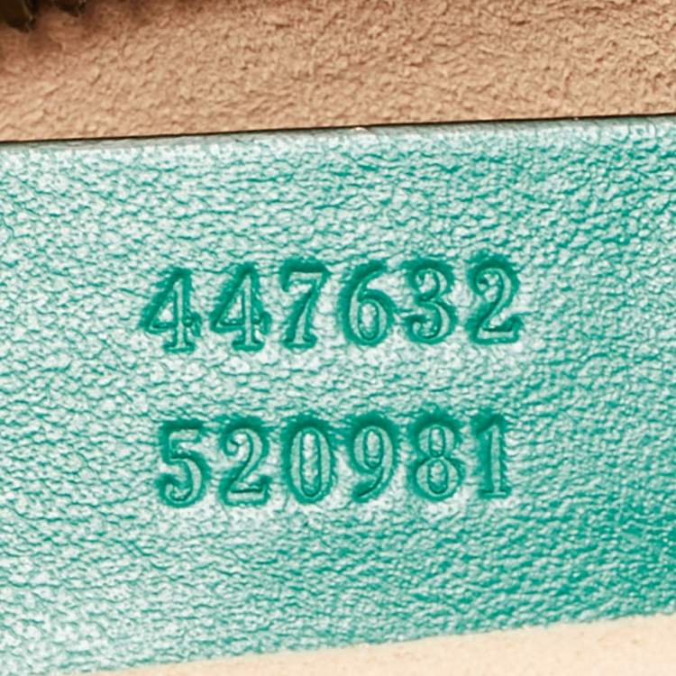 Pre Owned Gucci GG Marmont Small Green Matelasse Leather Camera Bag