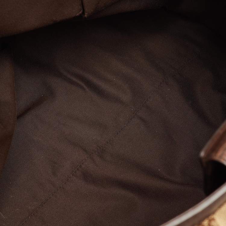 Pre Owned Gucci Interlocking G Large Beige/Brown GG Canvas and Leather Tote