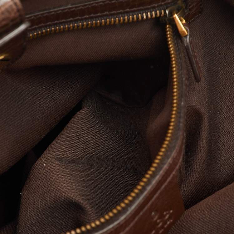 Pre Owned Gucci Interlocking G Large Beige/Brown GG Canvas and Leather Tote