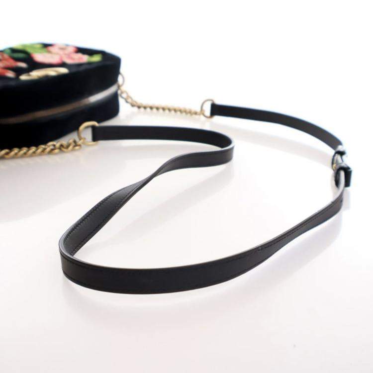 Pre Owned Gucci Small Velvet GG Marmont Chain