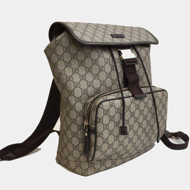 Pre Owned Gucci Beige Supreme Single Buckle Backpack