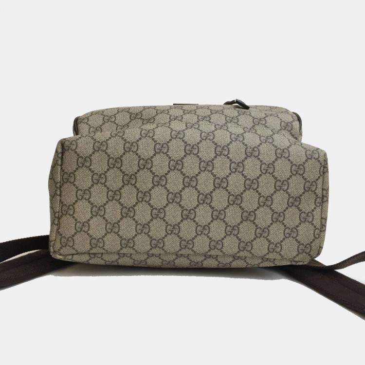 Pre Owned Gucci Beige Supreme Single Buckle Backpack