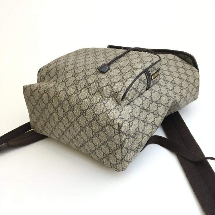 Pre Owned Gucci Beige Supreme Single Buckle Backpack