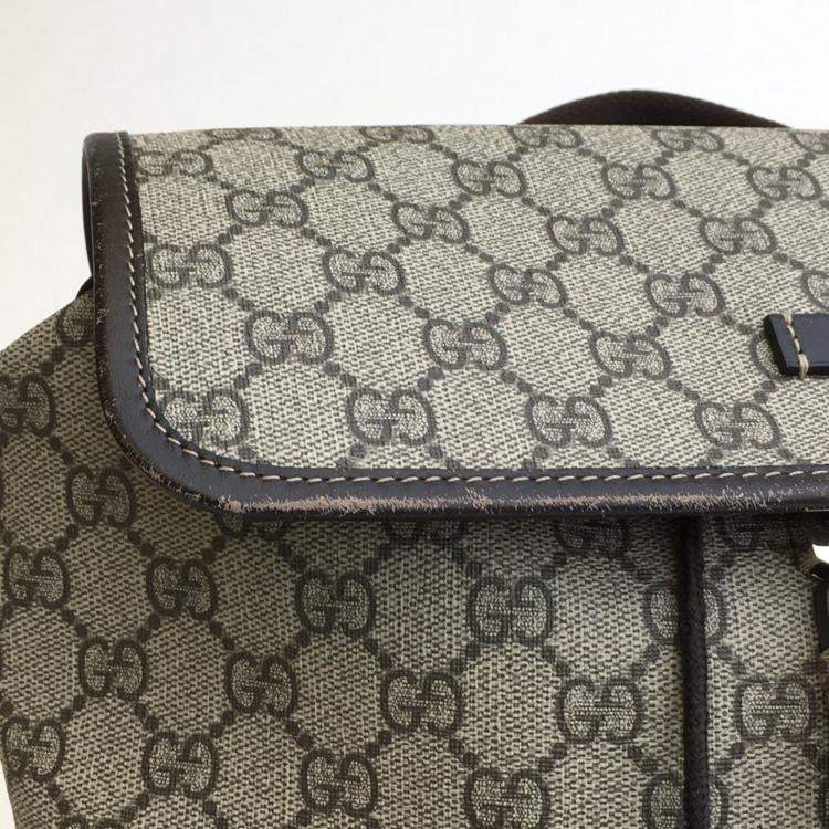 Pre Owned Gucci Beige Supreme Single Buckle Backpack