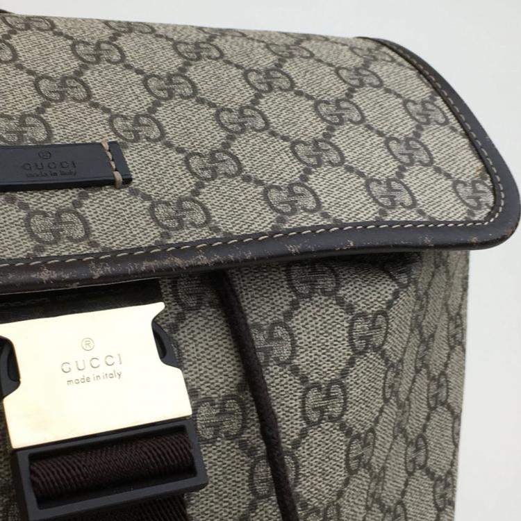 Pre Owned Gucci Beige Supreme Single Buckle Backpack