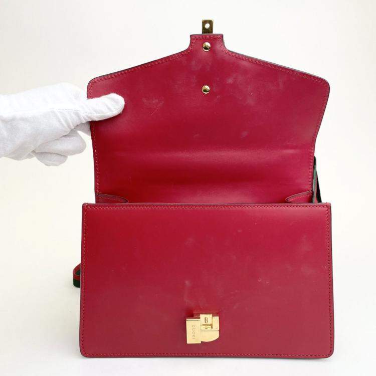 Pre Owned Gucci Sylvie Red Calf Leather Bag