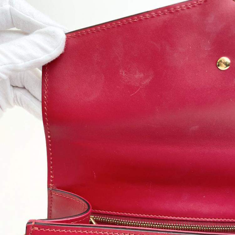 Pre Owned Gucci Sylvie Red Calf Leather Bag