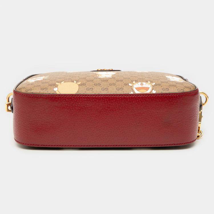 مملوكة مسبقًا Gucci Brown Micro GG Supreme Doraemon Crossbody