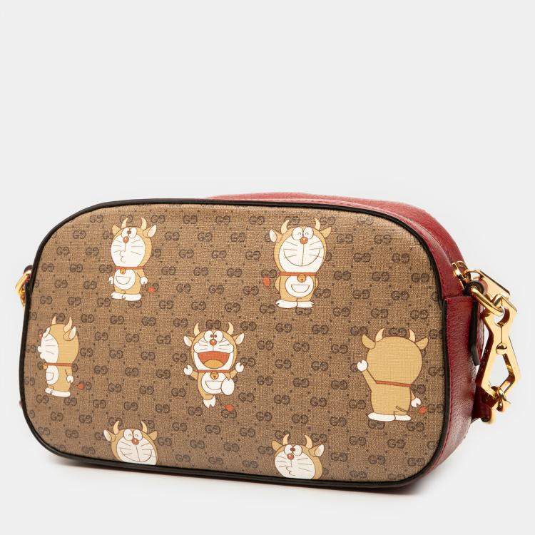 مملوكة مسبقًا Gucci Brown Micro GG Supreme Doraemon Crossbody