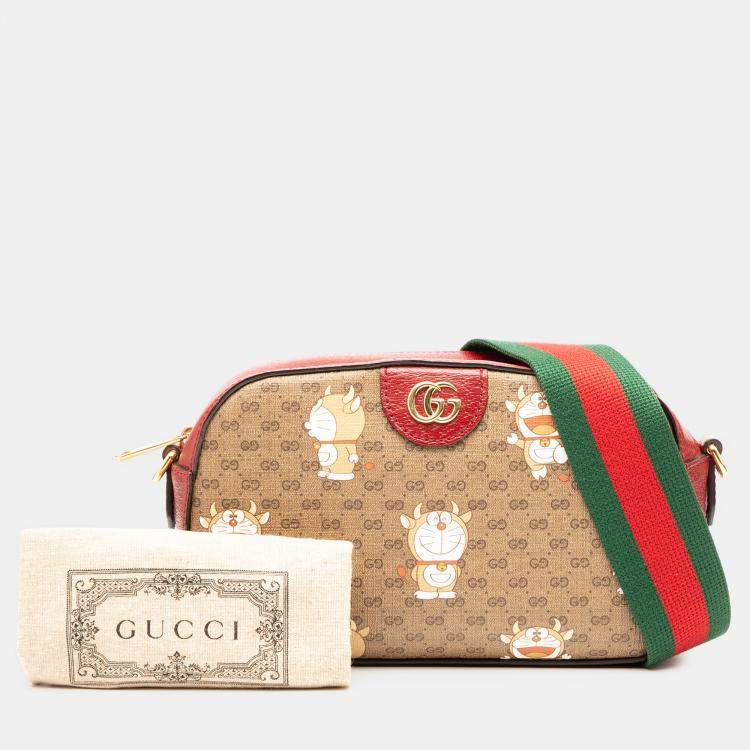 مملوكة مسبقًا Gucci Brown Micro GG Supreme Doraemon Crossbody