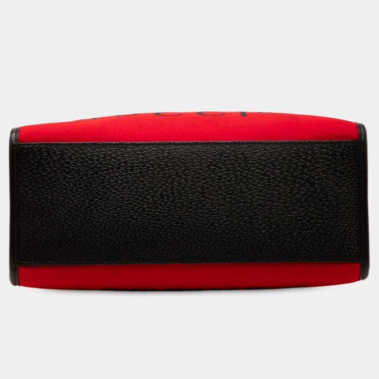 Pre Owned Gucci Red Felt 100 Centennial Satchel