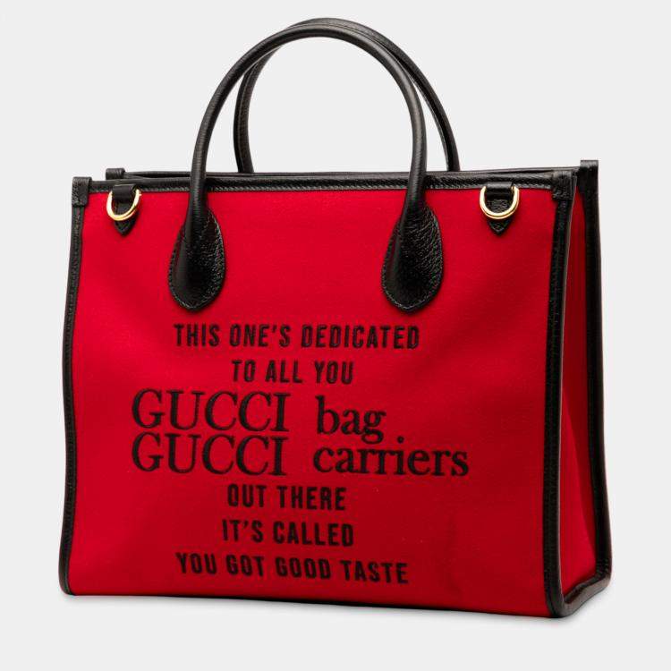 Pre Owned Gucci Red Felt 100 Centennial Satchel