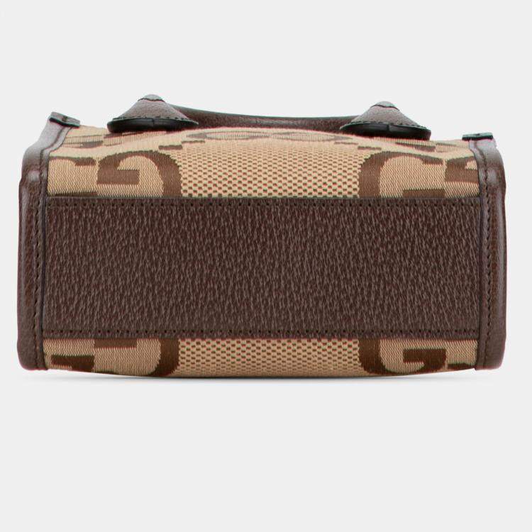 Pre Owned Gucci Brown Mini Jumbo GG Canvas Web Satchel