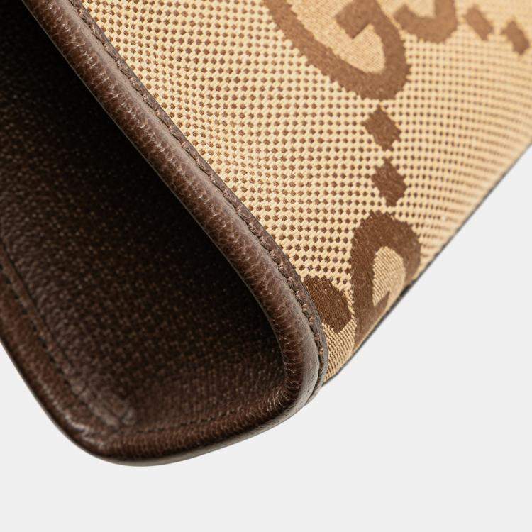 Pre Owned Gucci Brown Mini Jumbo GG Canvas Web Satchel