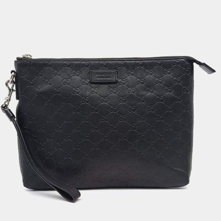 Pre Owned Gucci Black Leather Cimaline Clutch