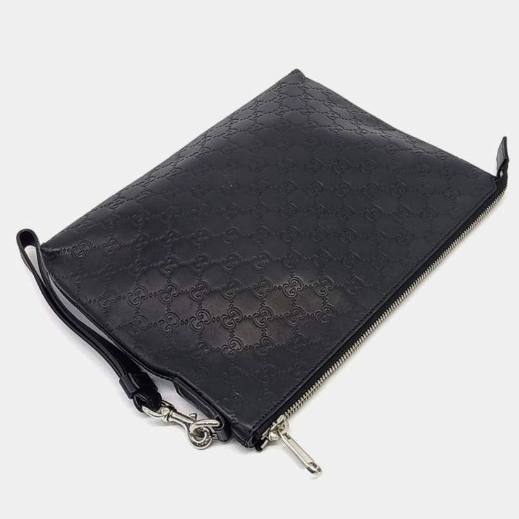Pre Owned Gucci Black Leather Cimaline Clutch
