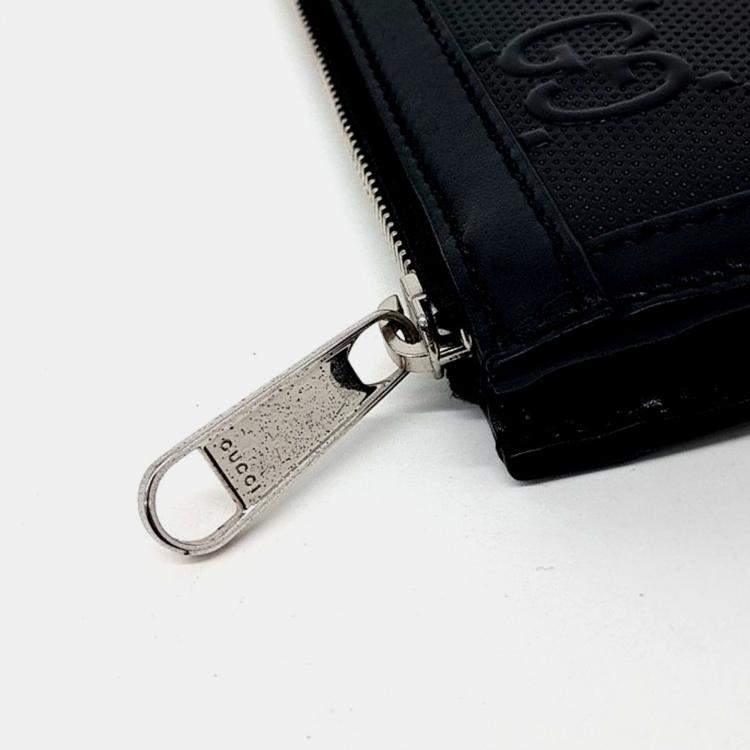 Pre Owned حقيبة كلتش غوتشي جلد منقوشة سوداء