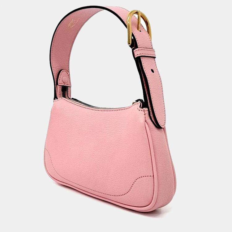 Pre Owned Gucci Pink Leather Aphrodite Mini Shoulder Bag