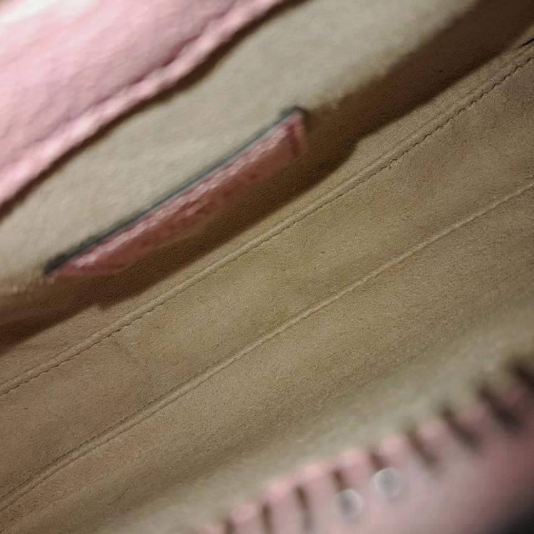 Pre Owned Gucci Pink Leather Aphrodite Mini Shoulder Bag