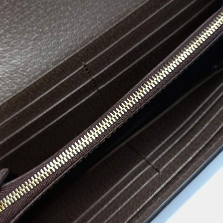 Pre Owned محفظة غوتشي سلسلة طويلة بيج بني PVC أوفيديا