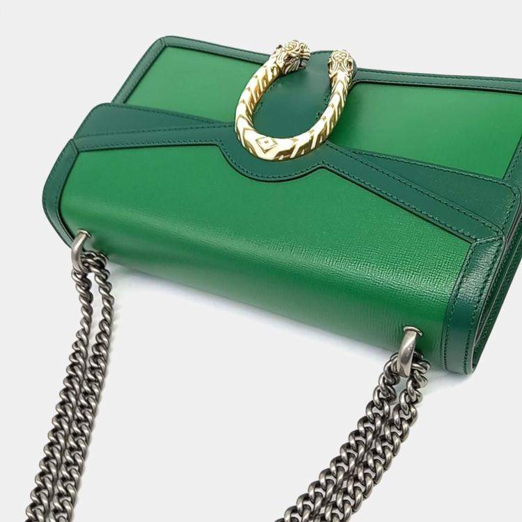 مملوكة مسبقًا Gucci Green Leather Dionysus Chain Shoulder Bag