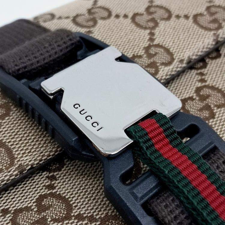 Pre Owned Gucci Beige Fabric GG Mini Crossbody Bag