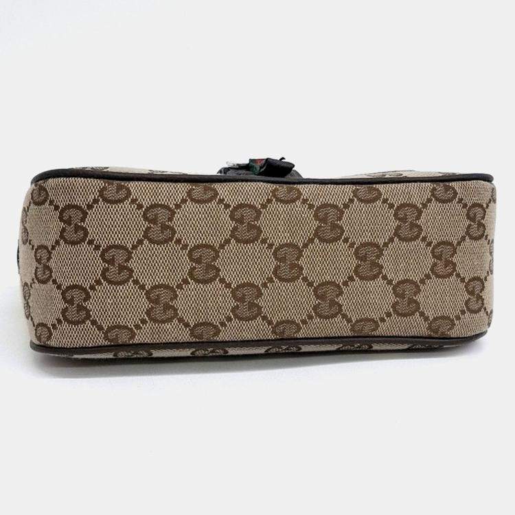 Pre Owned Gucci Beige Fabric GG Mini Crossbody Bag