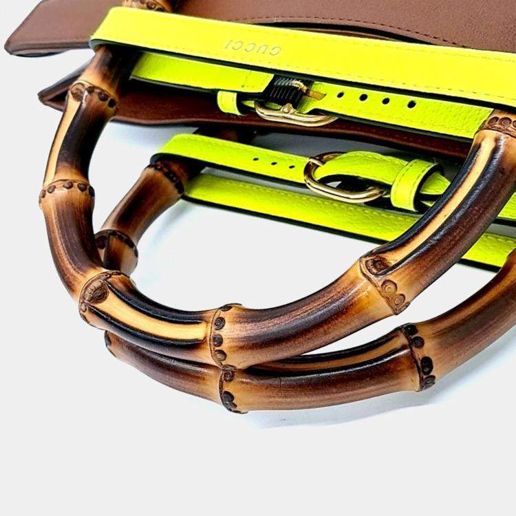 Pre Owned Gucci Brown Leather Diana Tote and Shoulder Bag