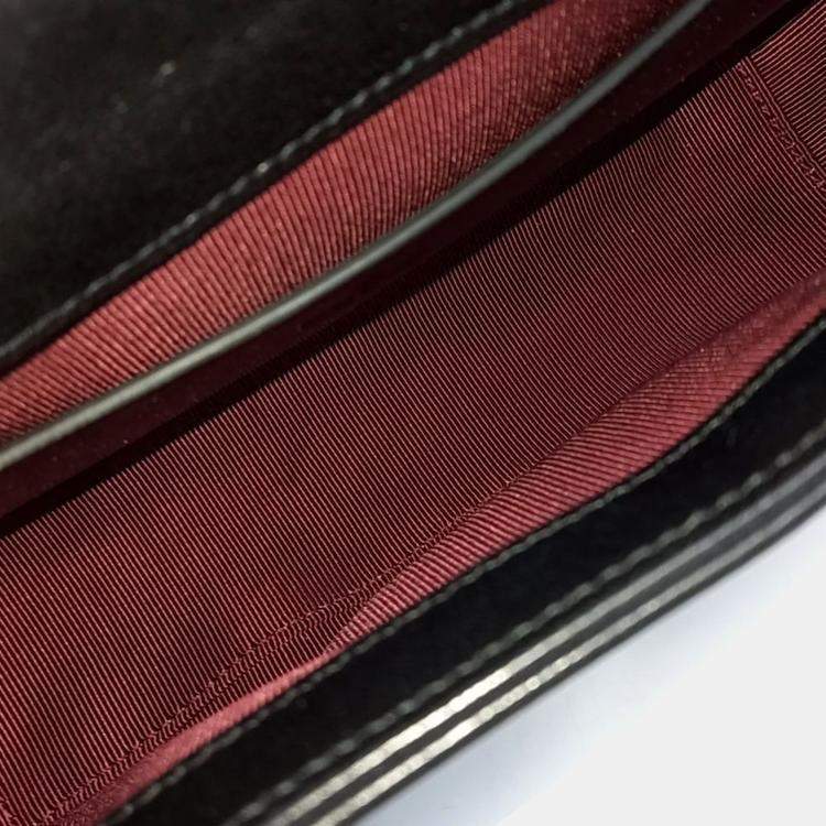 مملوكة مسبقًا Gucci Black Leather GG Marmont Small Shoulder Bag