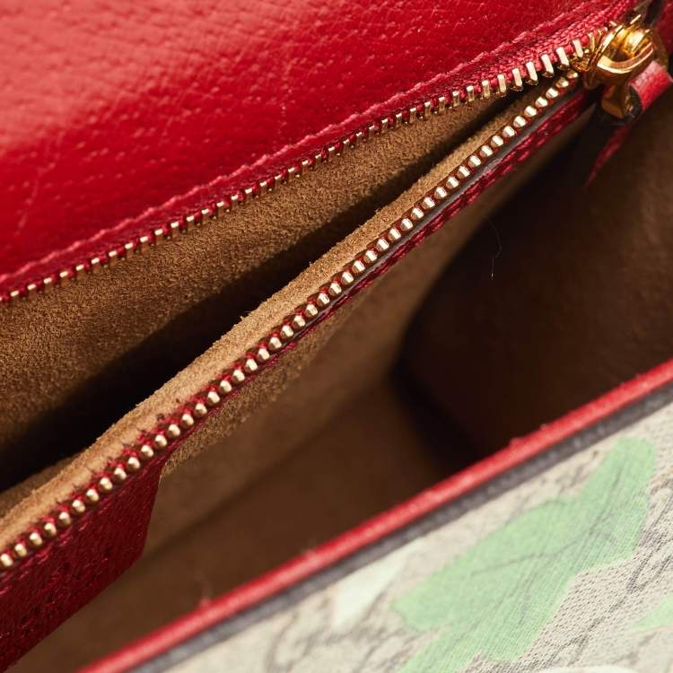 Pre Owned Gucci Padlock Medium Multicolor Tian Print GG Supreme Canvas Chain Shoulder Bag