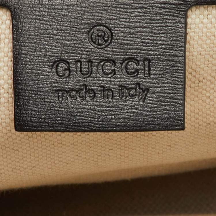 Pre Owned Gucci Horsebit 1955 Small Black Leather Zip Satchel